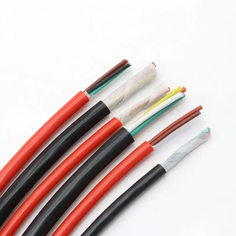 سلك سيليكون ناعم متعدد النواة مربع 0.3 مم ~ مربع 6 مم مقاوم للحرارة 2 3 4 6 النوى سلك طاقة كهربائي من السيليكون والنحاس المعلب #5