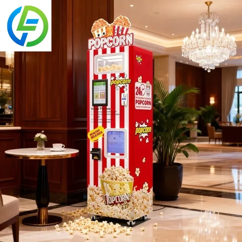 Customized Professional Automatische Popcorn Machine Pop Corn Maker Commercial Automatic Popcorn Vending Machines