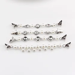 1Pcs Duck Clips Flexible Beaded Pearl Pin Brooch Cardigan Collar Clip Buckles Clothing