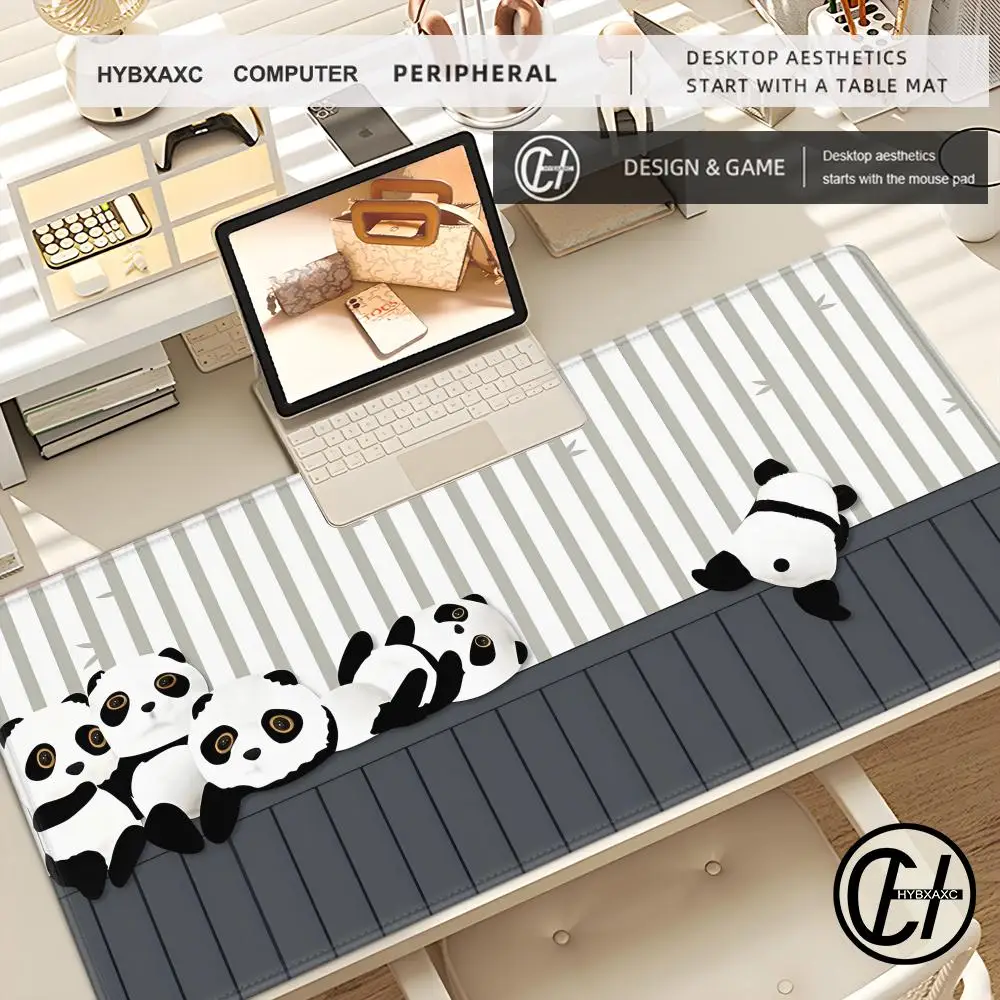 

Коврик для мыши, милый HD настольный коврик, расширенный игровой коврик для клавиатуры с пандой, большой коврик для геймерской мыши 100x50 см XXL