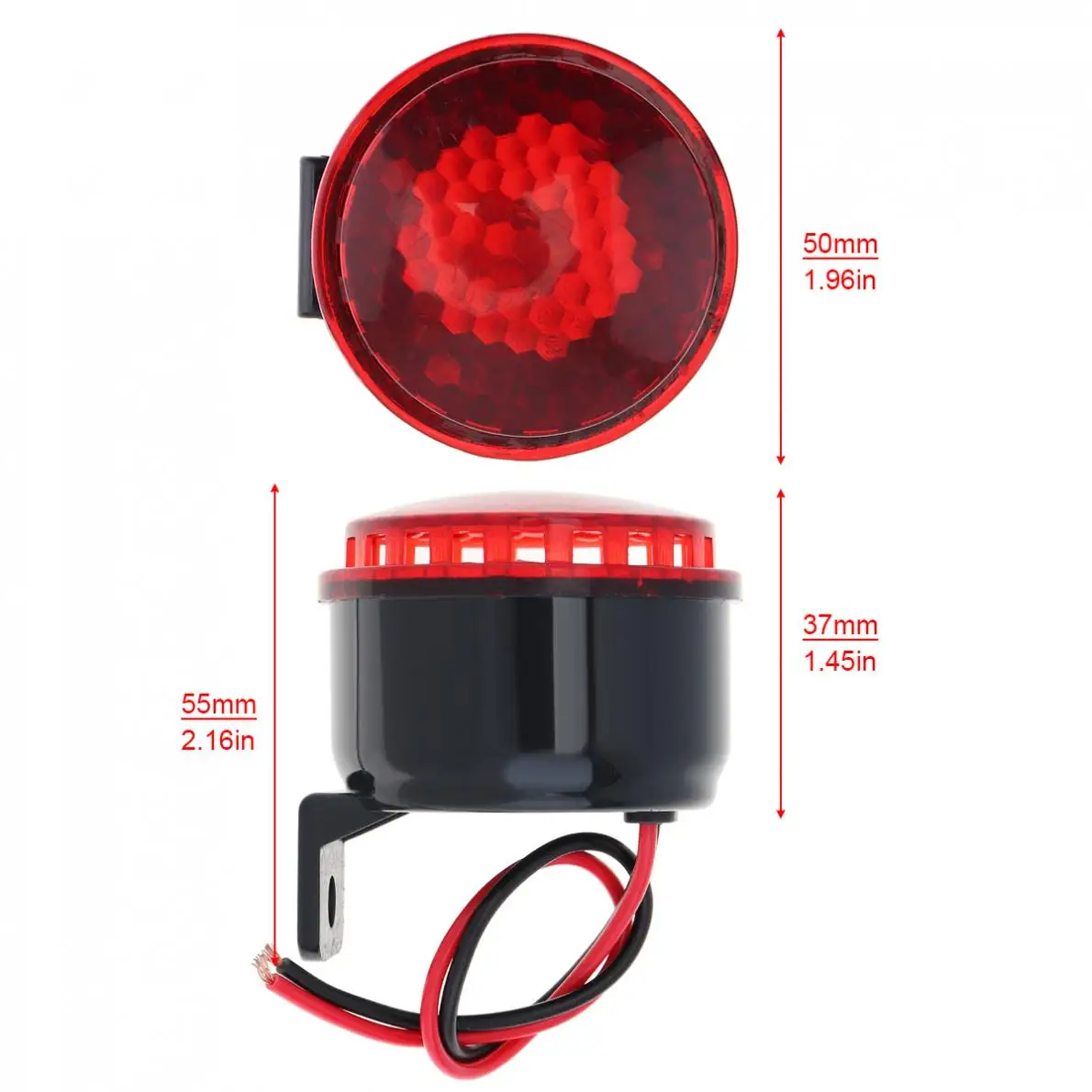 12V-24V Reverse Accessories Beeper Horn Vehicle Auto Warning Back Up Car Reversing Alarm Speaker Buzzer Siren with Wire/ Light