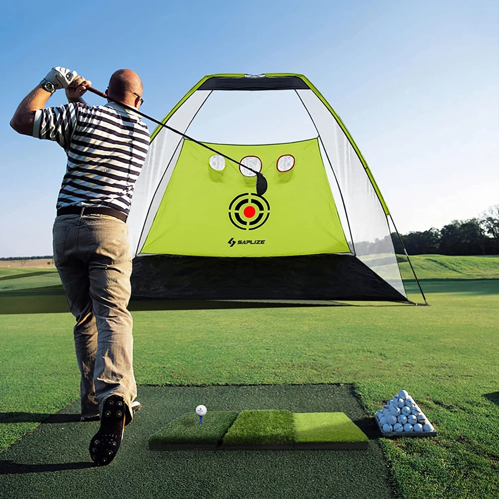 Golf 3-in-1 Turf Grass Mat Foldable Includes Tight Lie,Rough and Fairway for Driving,Chipping,and Putting Golf Practice&Training