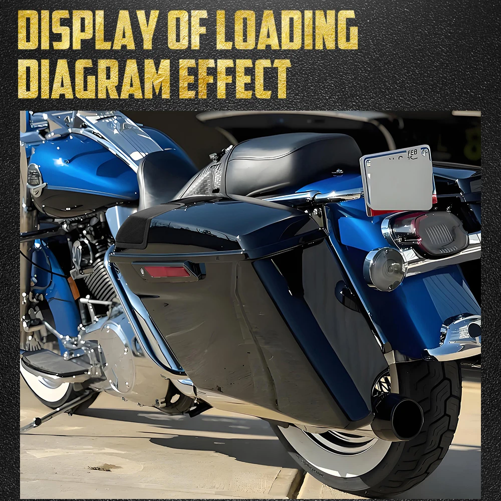 

Motorcycle 4" Stretched Hard Saddlebag With Speaker Cover Trunk Luggage Bags For Harley Touring Electra Street Glide 2014-2024