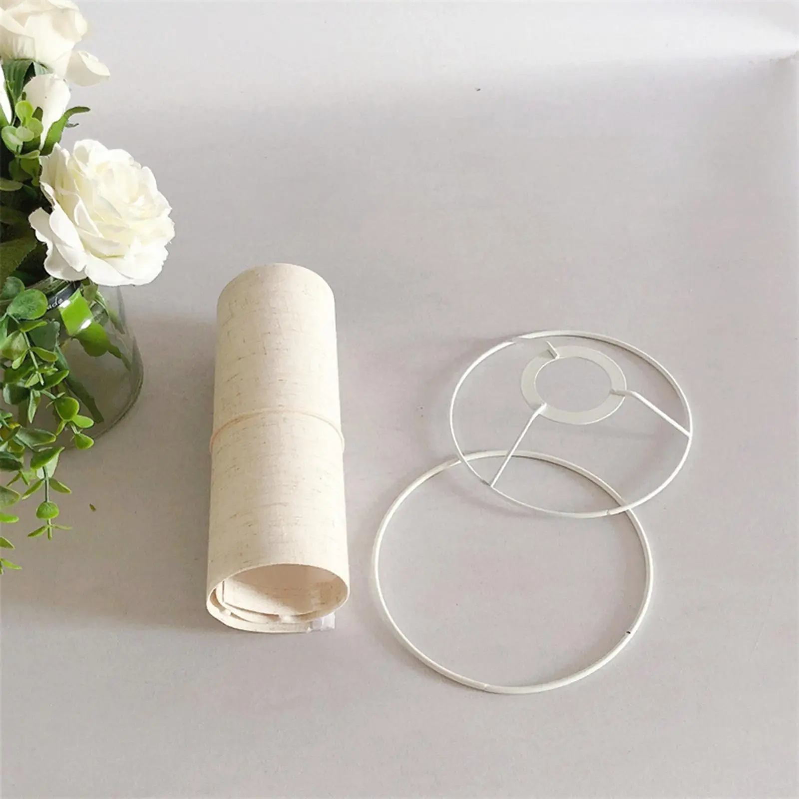 DIY Lampshade Frame Ring Rack Iron Wire Ring Holder for Custom Fabric Shade Making Kit for Table Floor Lamp Bedroom Light