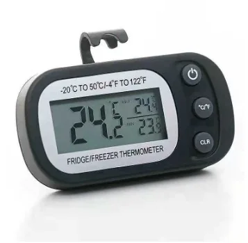 For Refrigerator Thermometer Digital LCD Display for Cooling Temperature Control 20C to 50C Dual Unit Switch Black White