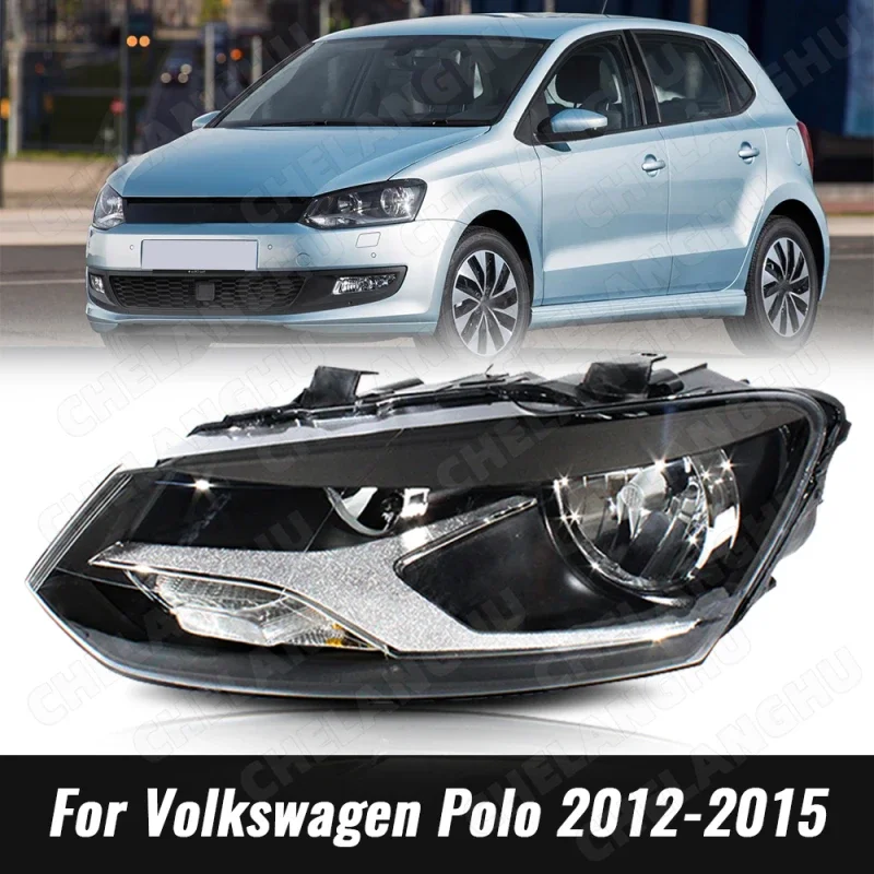 1Pc Left Side Front Halogen HeadLamp Turn Lights DRL For VW Polo 2012 2013 2014 2015 Car Accessories