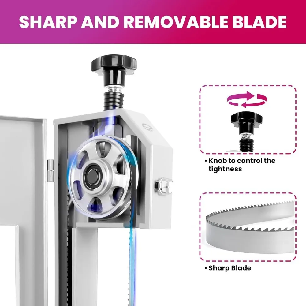 Gergaji Tulang Daging Listrik Baja Tahan Karat Kelas Komersial, Daya 1500W, Ketebalan Pemotongan 0.8-7.1 Inci, Ideal untuk Pemotongan Daging dan H