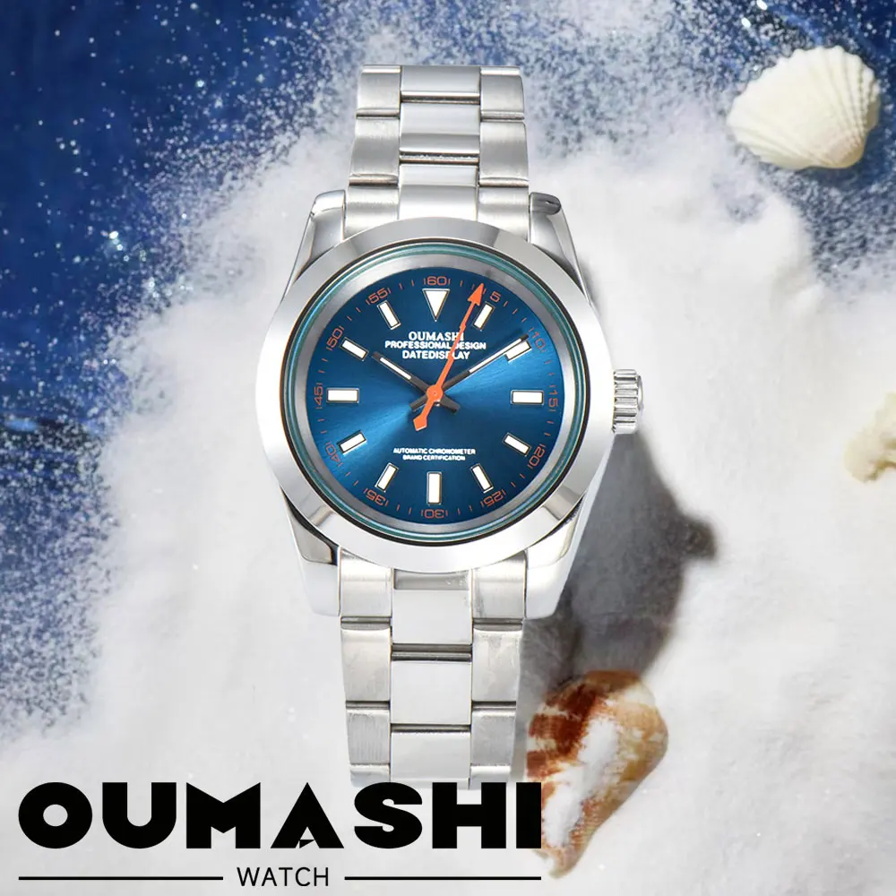 

Мужские часы 39 мм, автоматические механические часы NH35, высококачественное сапфировое стекло, нержавеющая сталь, водонепроницаемые часы с механизмом NH35