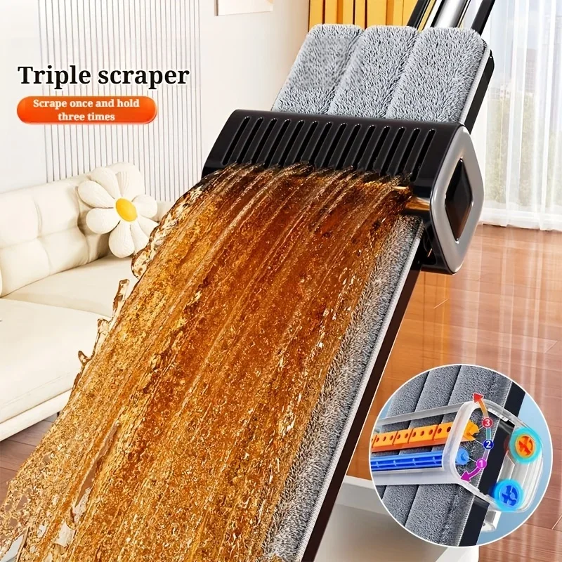 JOYBOS  Flat Mop 33cm Panel Lazy Mop Hands-Free Wash Wet and Dry Dual Use Self Wringing Household Floor Cleaning For Home