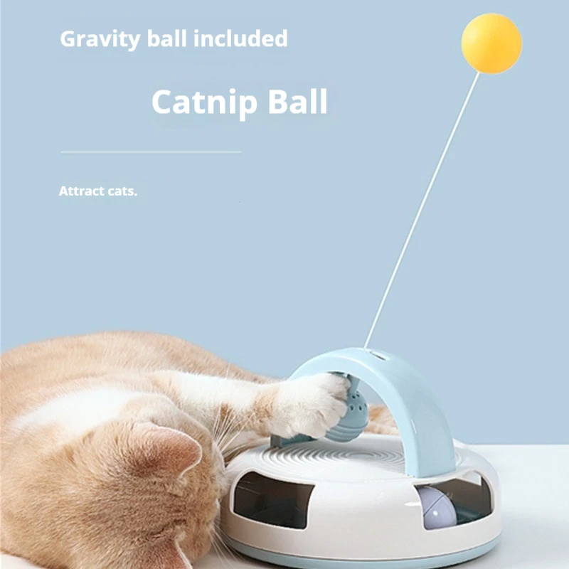 

Catnip Spinner Toy with Teasers - Interactive Swing Ball & Self-Play Wand for Cats, Motion-Activated Fun Center