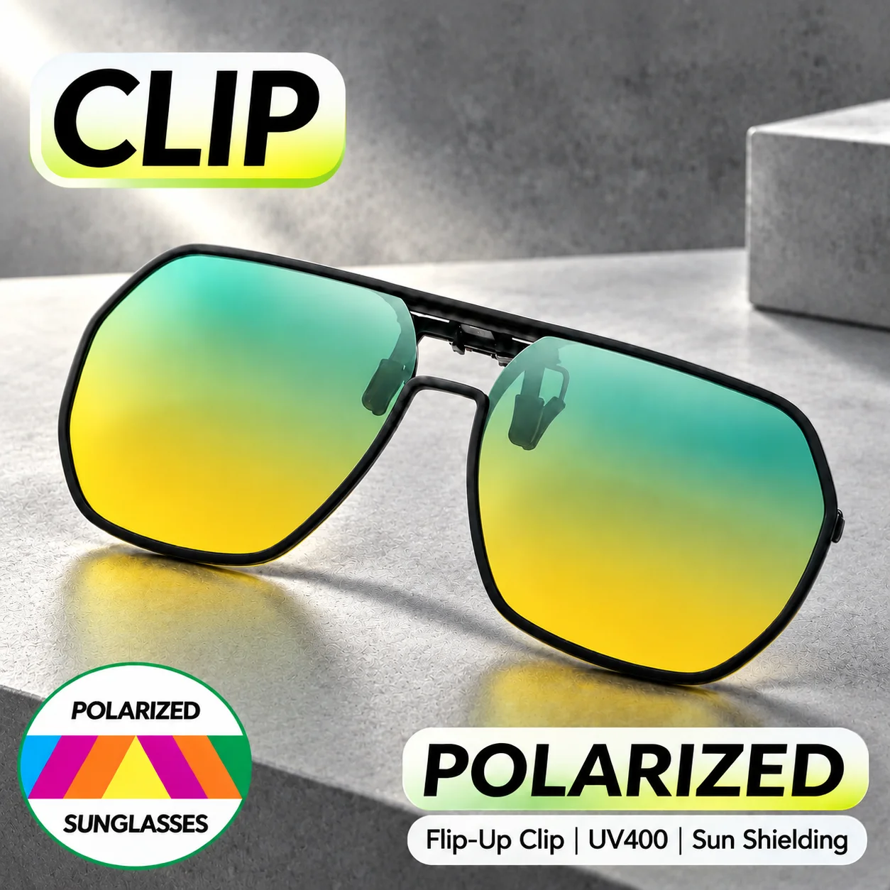 Acetate frame Sunglasses crafted with precision for a Chic aesthetic. These Sunglasses for Women Men feature a Flip Up Clip On