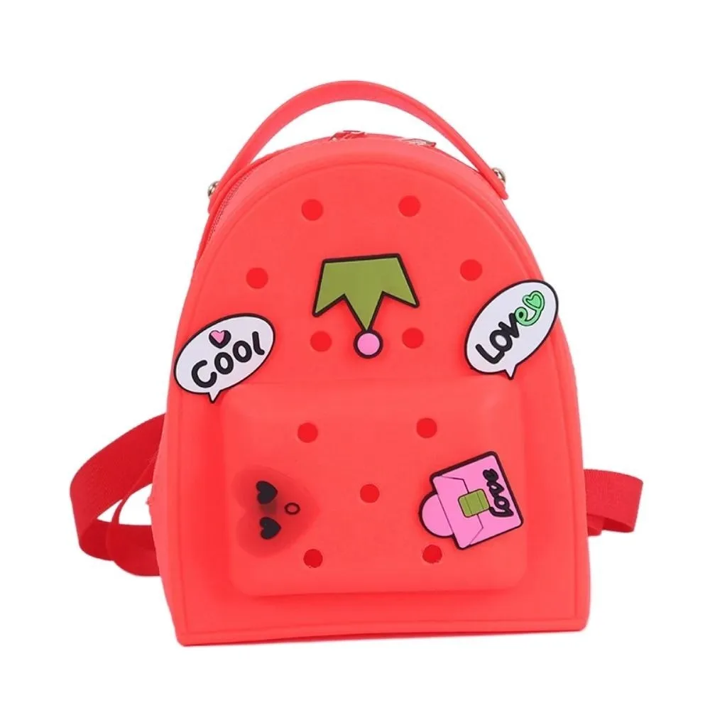 

Stationery Adjustable Straps Silicone Backpack Zippered Waterproof Kids Schoolbags Durable Soft Kindergarten Knapsack Ladies