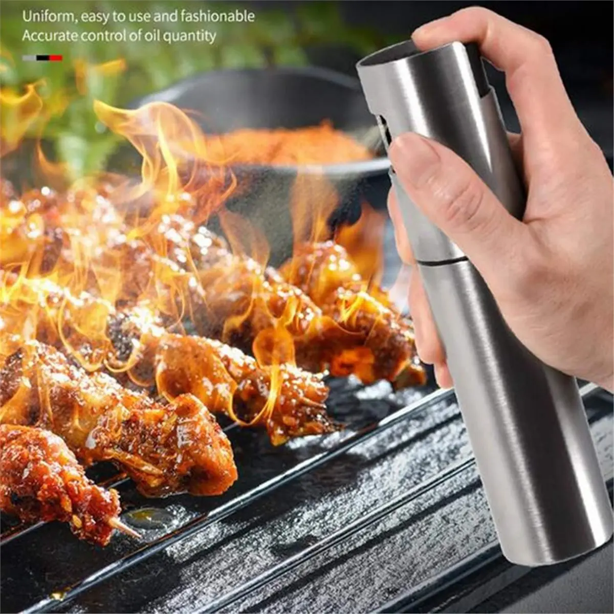 Portable Stainless Steel Oil Sprayer, Multifunctional Kitchen Sprayer Bottle for Olive Oil & Vinegar