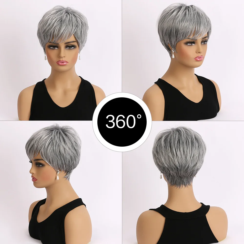 2026 Synthetic Short Straight Wig for Women Natural Cosplay Costume Heat Resistant Fiber Comfortable Daily Wear Stylish