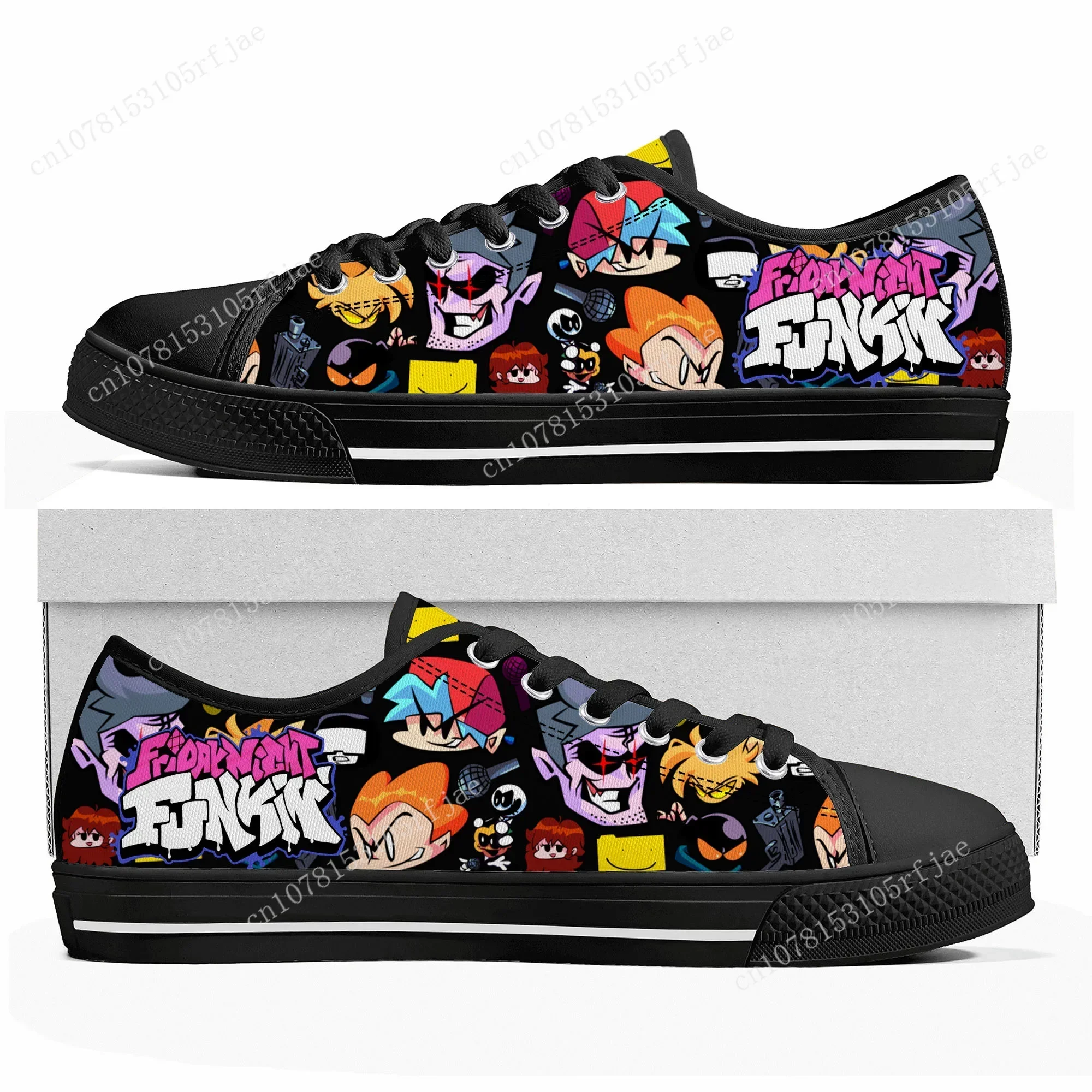 Funkin Cartoon Night Game Friday Low Top Sneakers Womens Mens Teenager Shoes Casual Tailor Made Canvas Sneaker