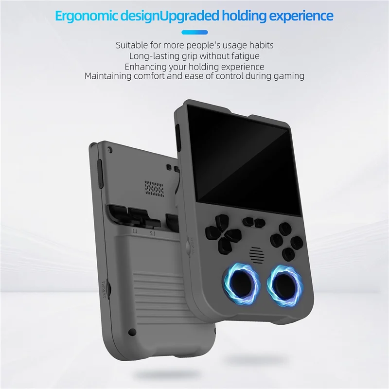 Konsol Game XU10 Layar IPS 3.5 Inci 256G Arcade Retro Joystick Ganda Pemutar Game 3D RK3326S 64Bit 3000Mah Abu-abu Mudah Dipasang