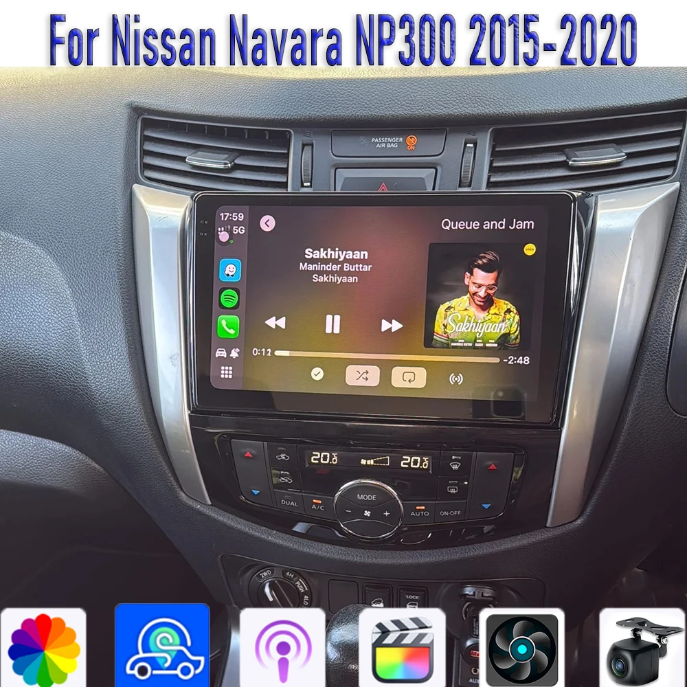 

64G GPS 10'' For Nissan Navara 2015-2020 NP300 Car Radio Stereo Head Unit Wireless Apple Carplay Android 15 Camera Google Map