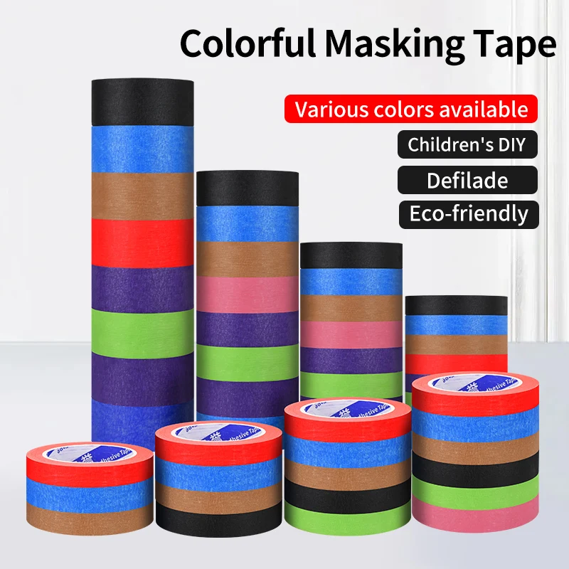 Color Masking Tape 0.15mm Purple Student Art Painting Office Home Decoration Sticker Stationery Label