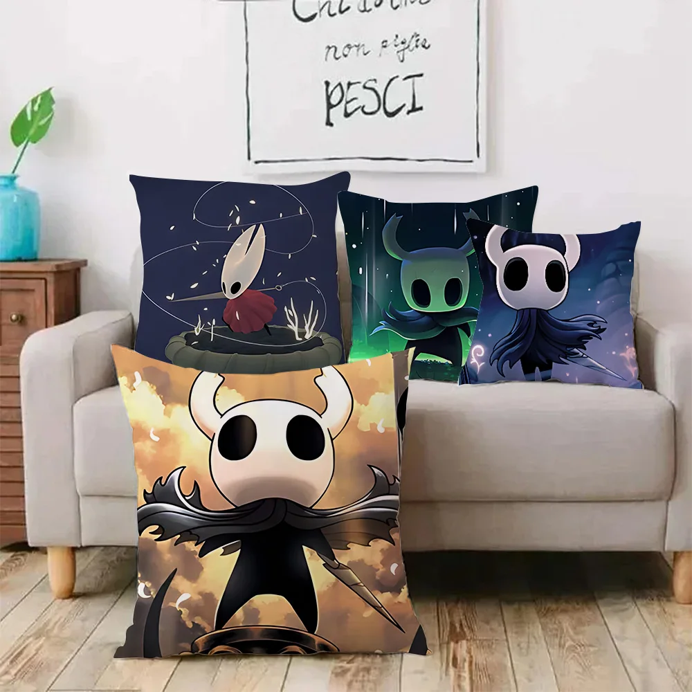 Hollow Knights Pillow Covers Cartoon Sofa Decorative Home Double-sided Printing Short Plush Cute Cushion Cover