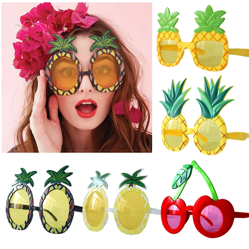 Summer Hawaii Party Pineapple Glasses Fruit Shape Glasses Hawaiian Tropical Pineapple Sunglasses Birthday Party Supplies Toys