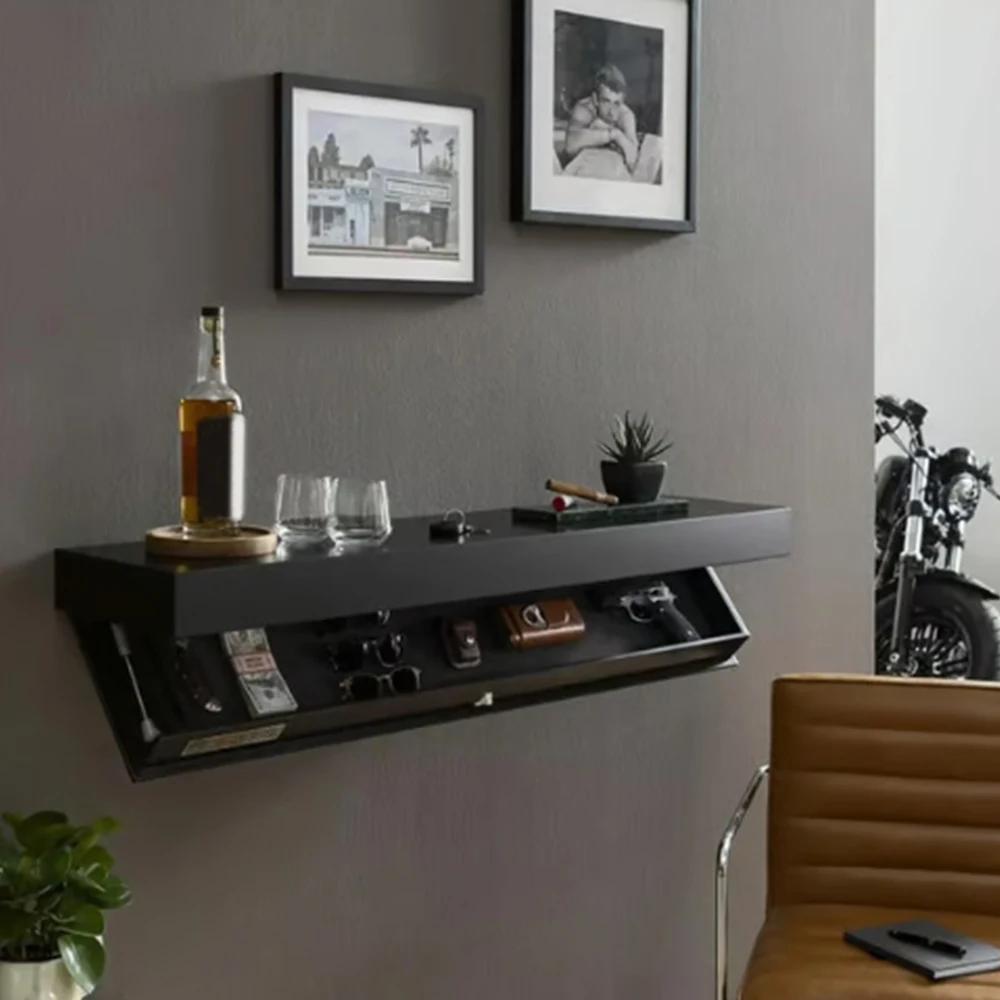 Houten zwevende wandplanken Magische klep Verborgen plank met geheim compartiment Verborgen massieve wandgemonteerde meubelopslag