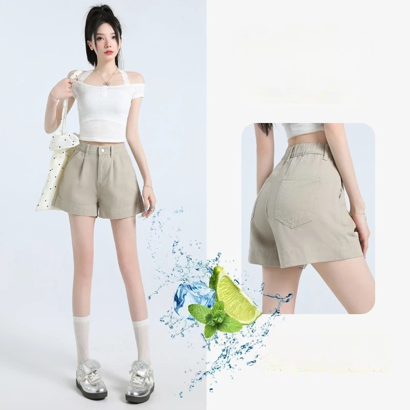 

High Waisted Denim Shorts for Women Summer Thin A Line Loose Fit Petite Light Wash Casual Breathable Cool Touch Comfortable