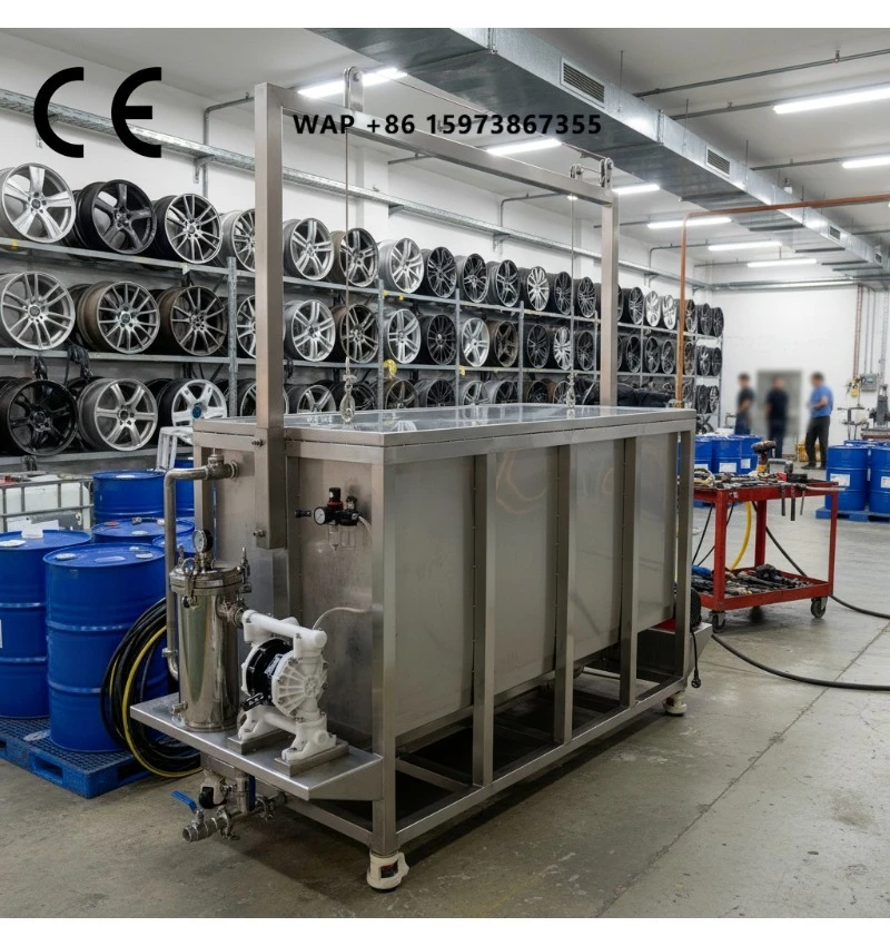 Alloy Wheel Stripping Machine Cold Tank Acid Stripper Rim Tires Wheel Stripper Machine with Lifting System Refurbishment