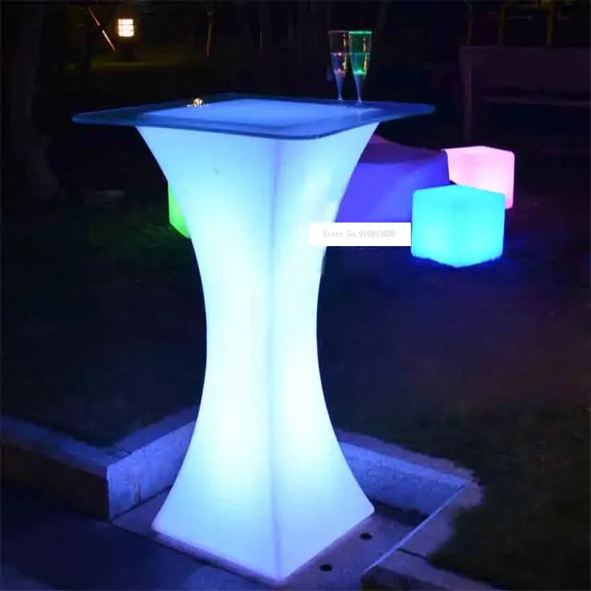 XC-018 European LED Light Bar Table Rechargeable Led Illuminated Table Waterproof Lighted Up Coffee Table Bar kTV Party Supply