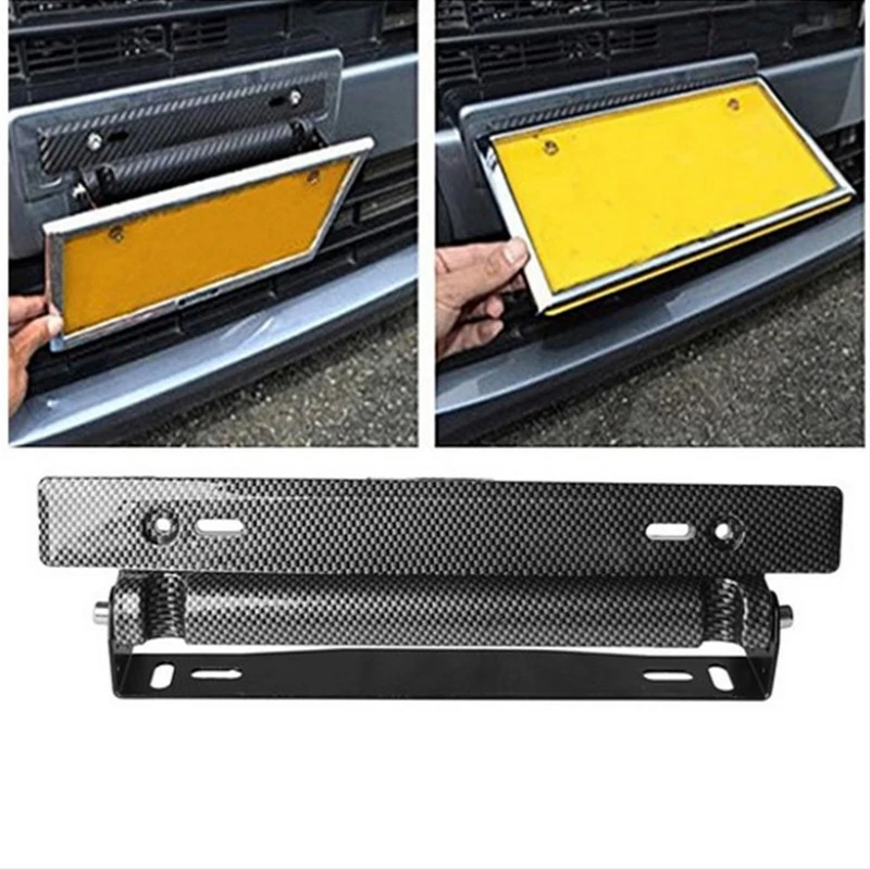 

Новая мода регулируемый держатель номерного знака в стиле углеродного волокна наклонные рамки номерного знака модификация рамки для большинства автомобилей