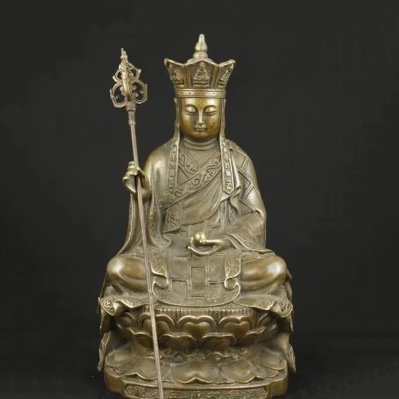 Elaborate Chinese Old Brass Collectable Handwork Buddha Statue