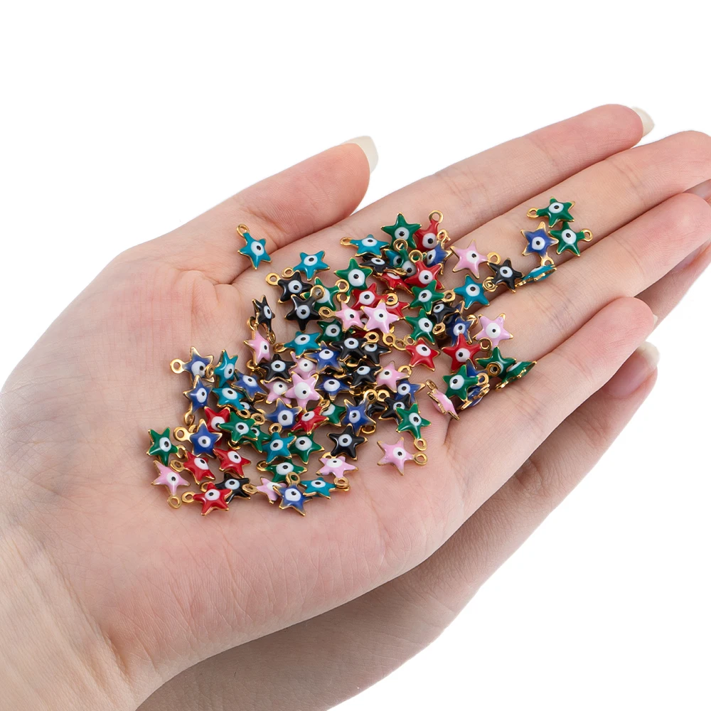 20 Stück Edelstahl Kleine Seestern Charms Fisch Anhänger Emaille DIY Schmuckherstellung Zubehör Erkenntnisse Ozean Halskette Ohrringe – Detail 17