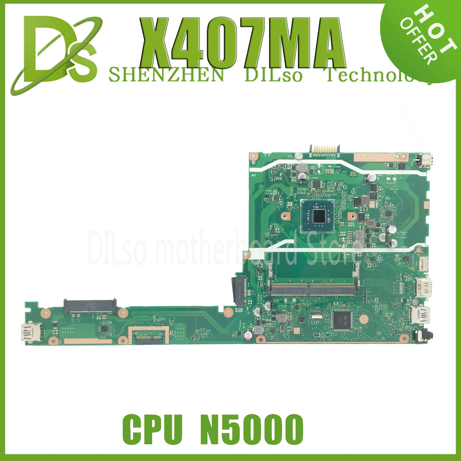 KEFU X407MA Mainboard For ASUS Asus VivoBook 14_ASUS X407MA X407M Laptop Motherboard W/Pentium N4100 N5000  DDR4 100% Working