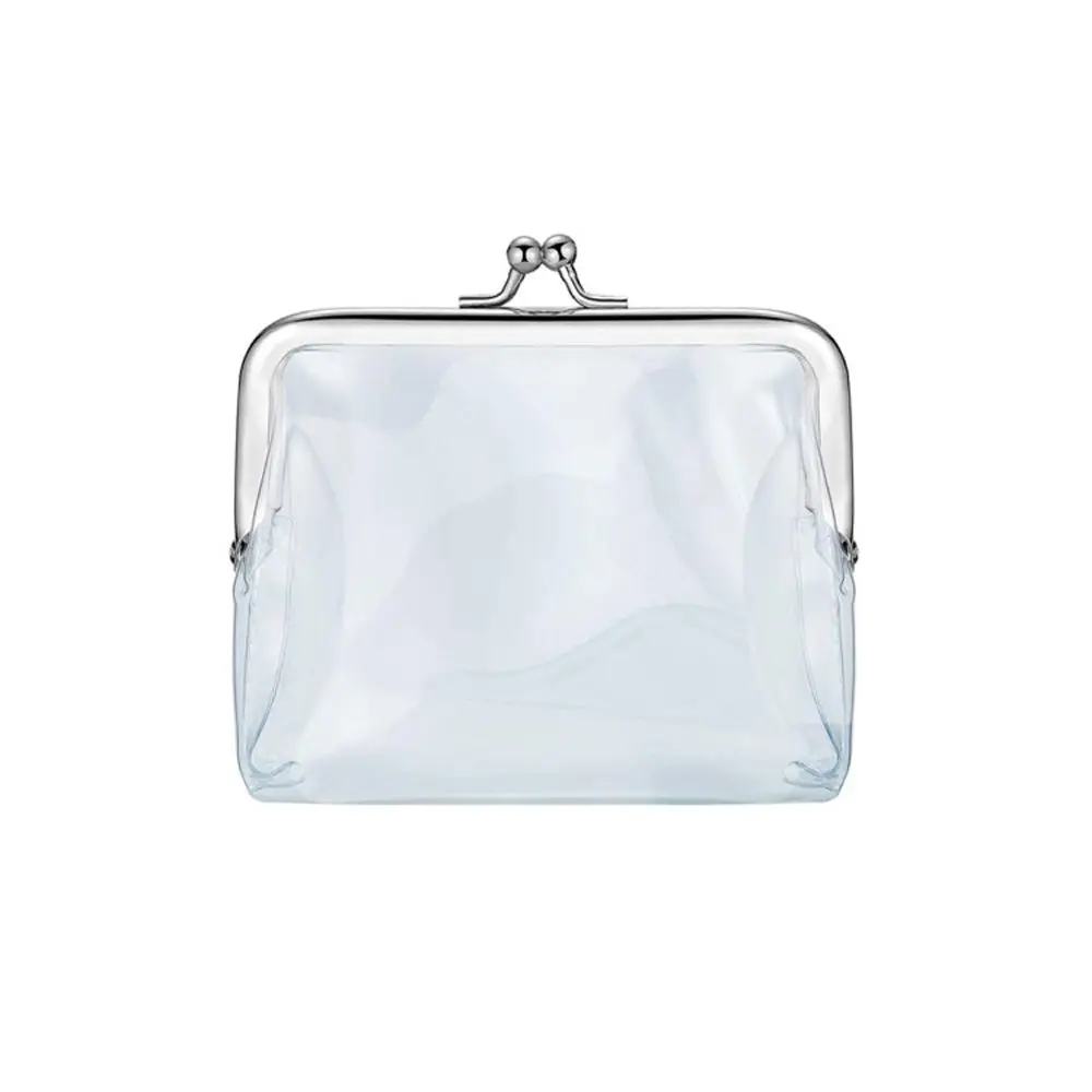 Ins style Portable Bus Card Kiss Clasp Lock Money Bags Bank Card Change Purse Small Wallet Card Holder Transparent Coin Purse