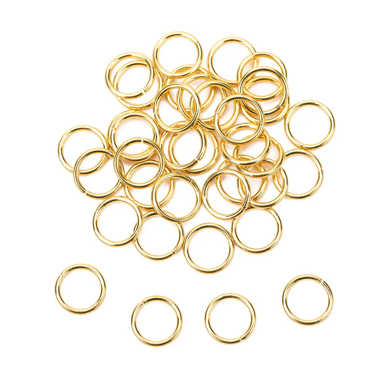100 Stück PVD Edelstahl offene Biegeringe Lot 3 4 5 6 7 8 10 mm Spaltringe Verbinder für Armband Halskette Diy Schmuckherstellung