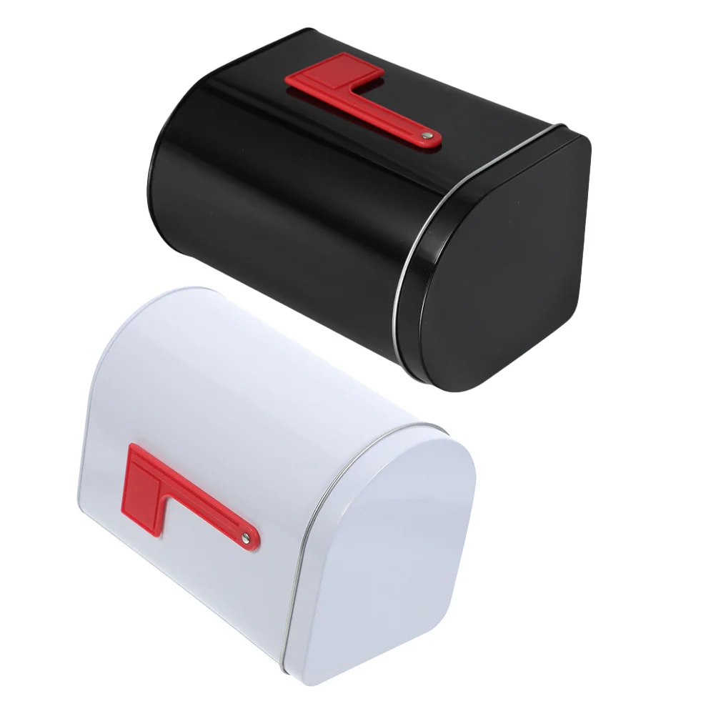 

2Pcs Candy Mailbox Mini Tinplate Candy Storage Box Holiday Decor Metal Treat Container Desktop Decorative Mail Holder
