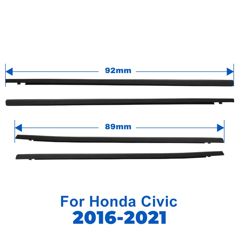 Car Window Glass Weatherstrip Rubber Seal Belt Trim Sealing Strips for Honda Civic 2006-2019 Outer Window Sealed Accessories