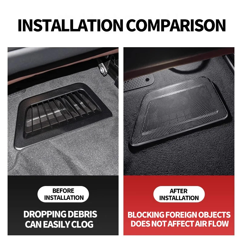 Car Rear Air Vent Conditioner Outlet Dust Cover For BMW IX 2022-2025 Under Seat Trim Stainless Steel Interior Mouldings