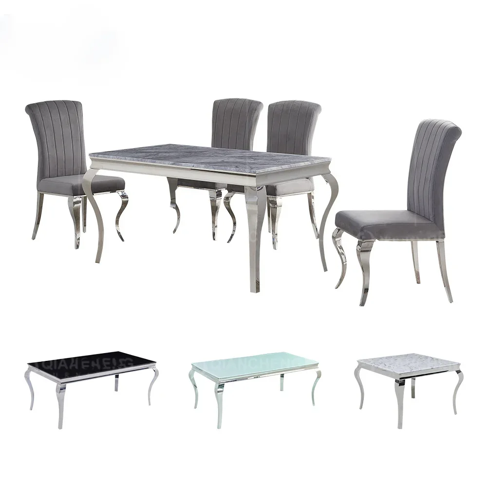 Customized Rectangular 8 Seater Metal Stone Italian Modern Dinning Tables Luxury Marble Dining Tables