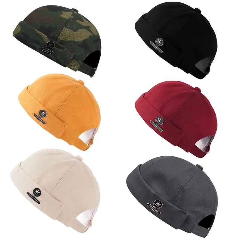 New High Quality Unisex Trend New Retro Brimless Melon Skin Hat Fashion Versatile Hat Men Street HipHop Cap Without Visor Gorros