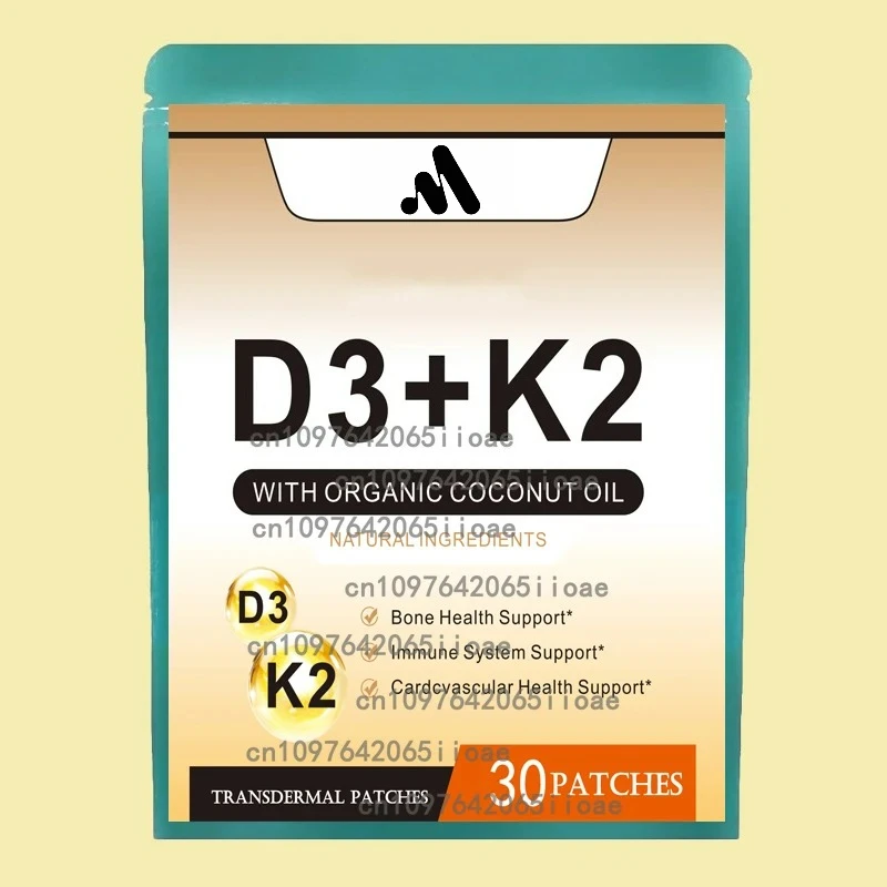 

30 пластырей с витамином K2 + D3, транпьютерные пластыри, содержит комплекс витамина D и K Премиум-биотина и фолигированную кислоту