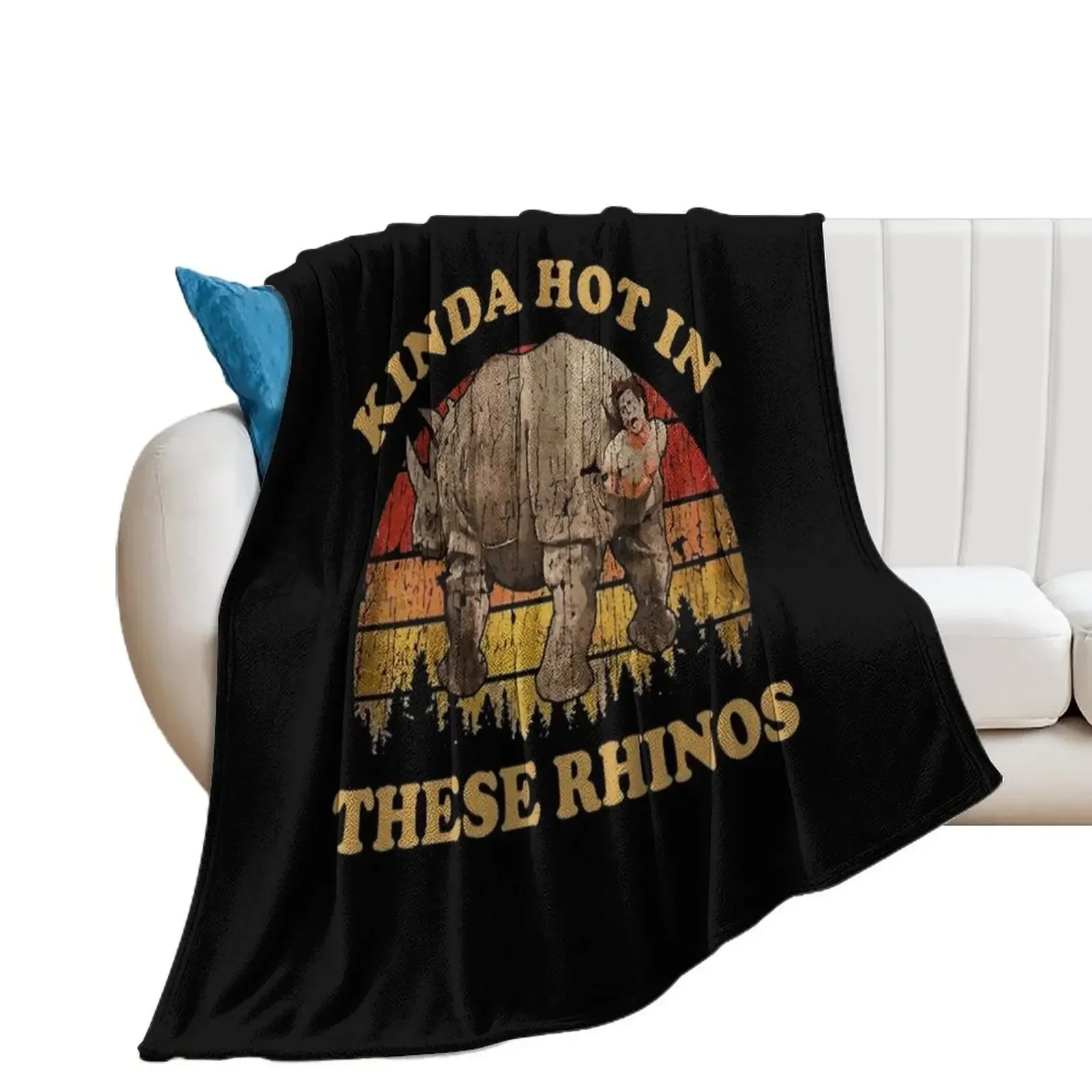 

KINDA HOT IN THESE RHINOS EXCLUSIVE ART Throw Blanket Thin Camping Personalized Gift Moving Blankets