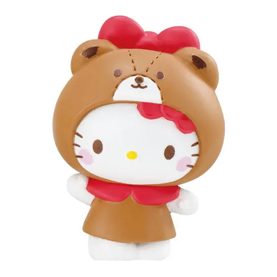 Bandai figuras de ação modelo sanrio animal vestir-se série kitty cinnamoroll pochacco pompom purin gashapon bola oficial genuíno