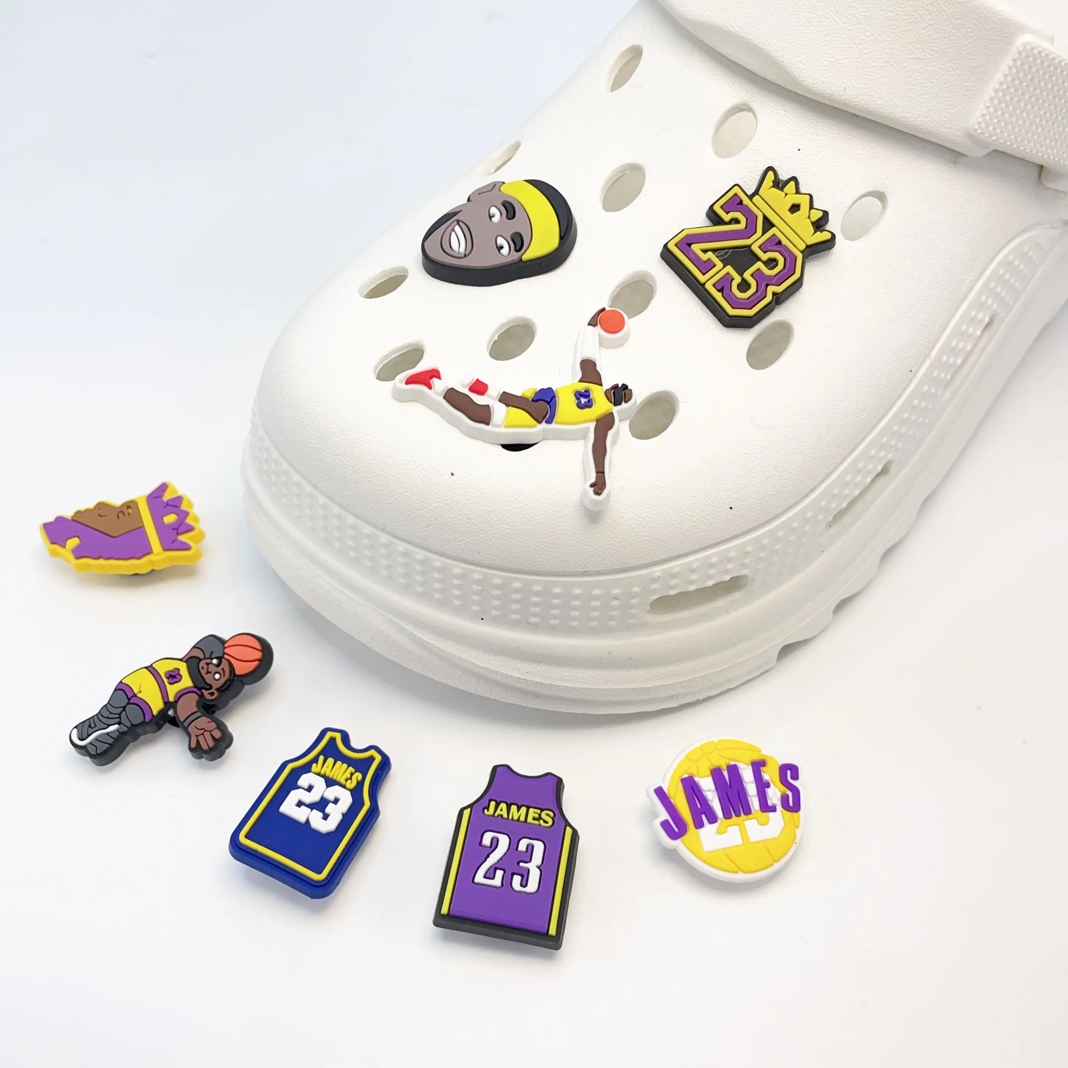 8Pcs Basketball Shoe Charms Accessories, Pins Decorations  Charms for  Men Wristband Bracelet Birthday Gifts Favors