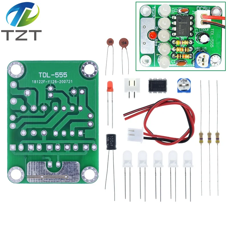 TZT DIY Kit Touch LED Light Kit Touch Delay Lamp Electronic Parts Production Kit DC 5V adjustable 3s to 130s Adjustable image 3
