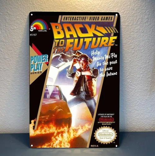 Poster métallique rétro de jeu vidéo Back To The Future Nes, 20x30cm, en aluminium