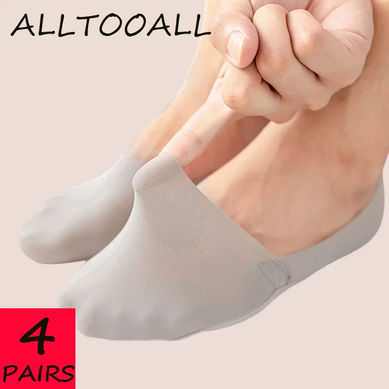 ALLTOOALL 5 paia di calzini Casual di alta qualità da uomo calzino invisibile a taglio basso traspirante in Silicone maschile antiscivolo Comfort fondo in cotone