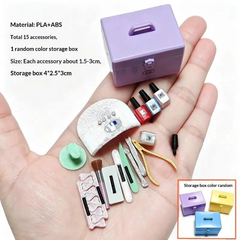 Mini Dollhouse Manicure Tool Set Accessories Perfect For Pretend Play Doll House Decoration Collection