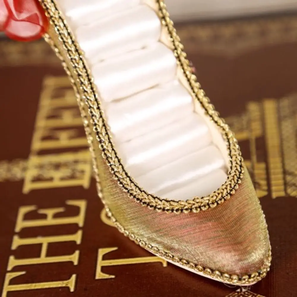 

High-heeled Shoes Velvet Ring Display Stand Elegant Luxury Earrings Stand Holder Display Flower Bow
