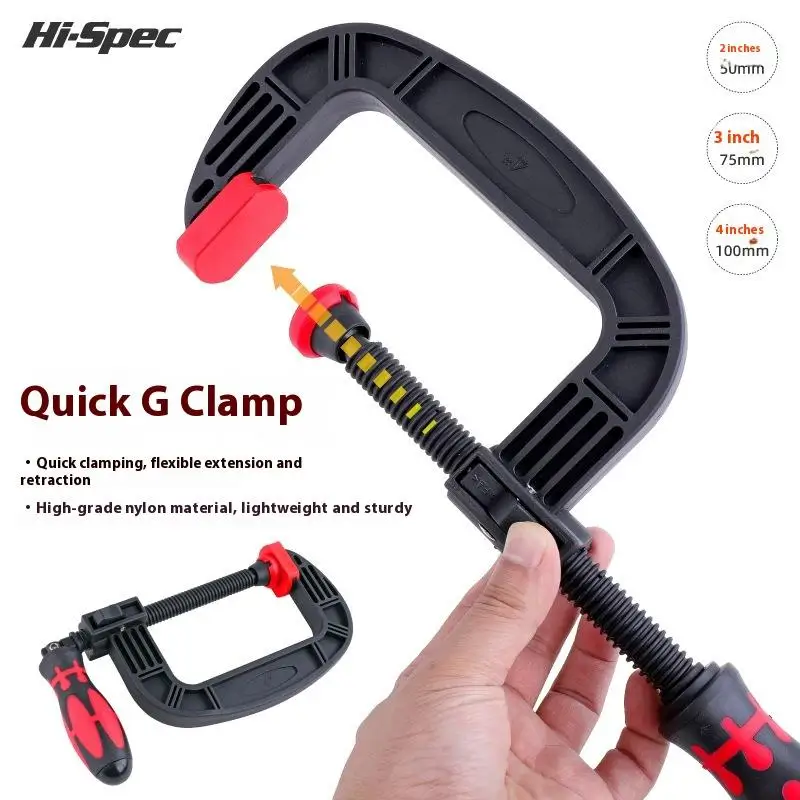 1Pcs 2/3/4 Inch Plastic Rubber G Clamp Reliable Clamping Power For Wood And Metal Working Quick Woodworking Clamp