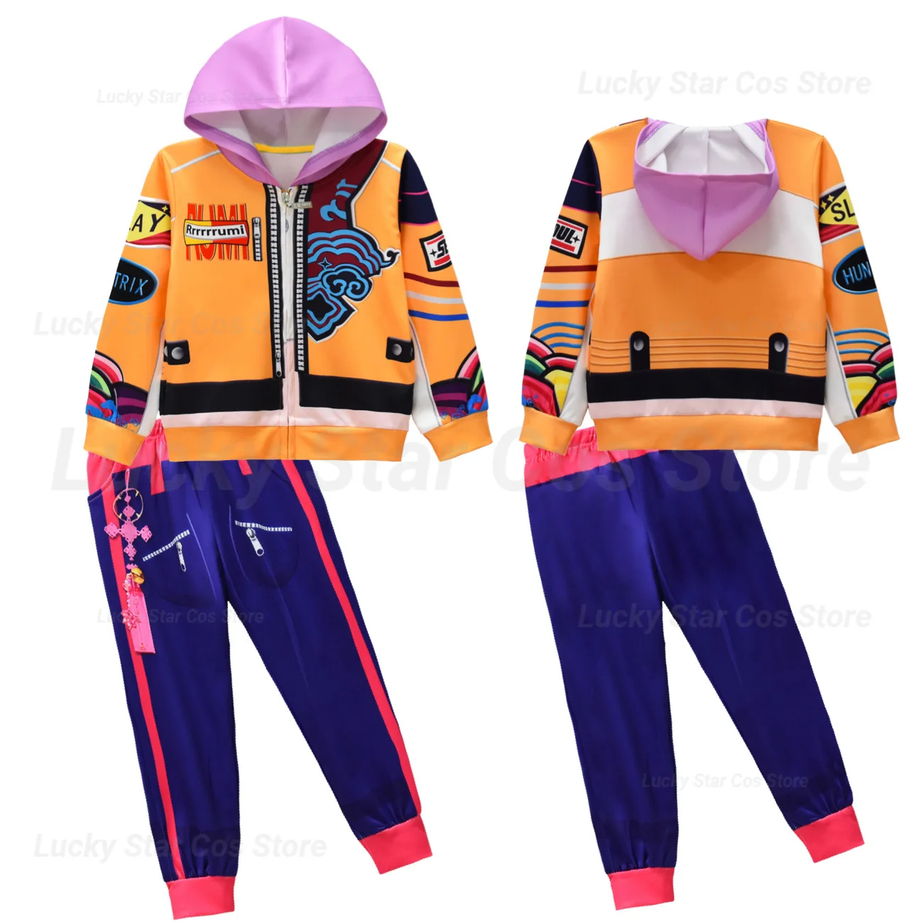 女の子用デーモンハンタースーツルミコスプレコートパンツセット秋ハントリックス衣装子供ロールプレイ衣装ハロウィンカーニバルスーツ